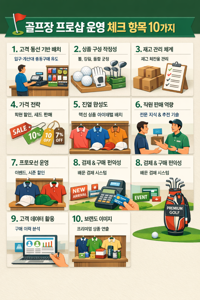 골프장 프로샵 운영 체크 항목 10가지