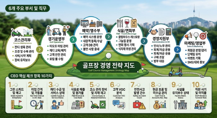 골프장 경영 시 6개 부서별 직무와 CEO가 체크해야 될 항목 10가지 