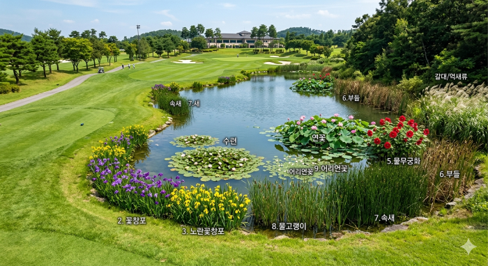 골프장 연못에 식재하면 좋은 수생식물 10가지 