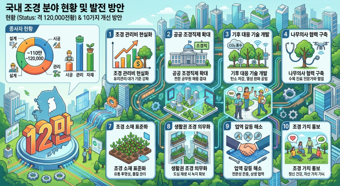 국내 조경 분야 종사자 수와 조경업계 개선 방안 10가지