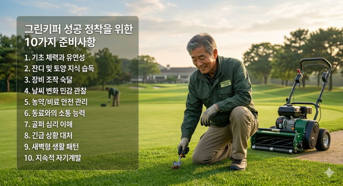 은퇴 후 그린키퍼로 취업에 성공하다. 그린키퍼로서 잘 적응하기 위한 준비사항 10가지 