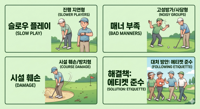 우리 골프장에 제발 오지 마세요~~ 진상 골프 단체의 유형 11가지와 대처 방안 