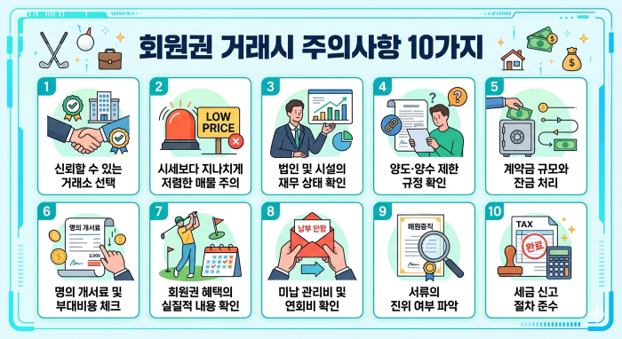 골프 회원권 거래시 주의사항 10가지
