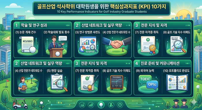 골프산업 석사학위 대학원생을 위한 핵심성과지표(KPI) 항목 10가지