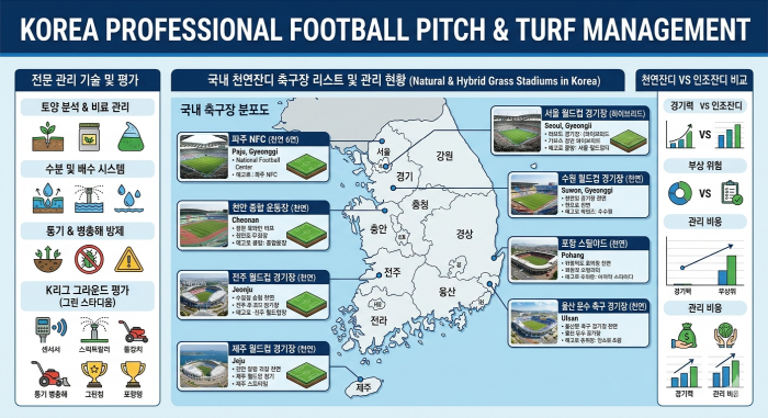국내 천연잔디 축구장(Soccer Field) 리스트와 위치