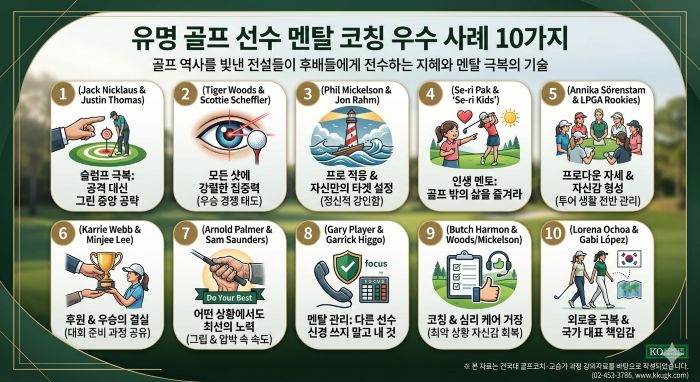 유명 골프 선수 멘탈 코칭 우수 사례 10가지
