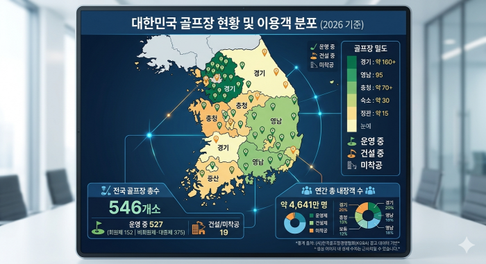 골프장이 지역 경제에 큰 기여 - 대한민국 골프장 520개소 돌파… 연간 내장객 4,600만 명 시대, ‘부동의 내수 견인차’