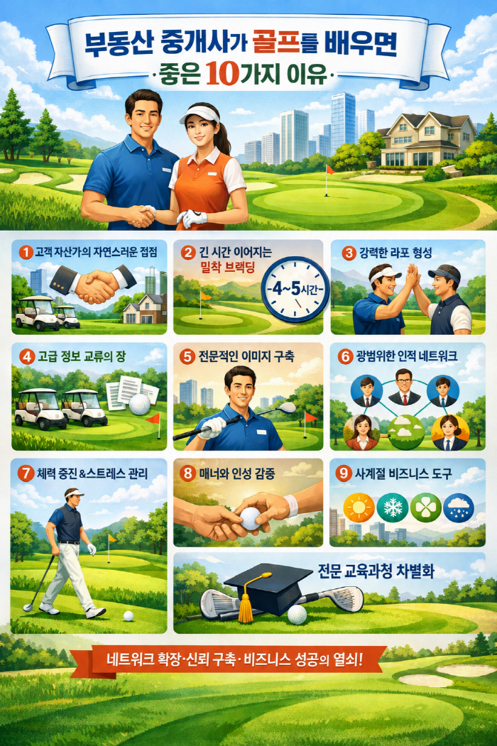 부동산 공인중개사님들이 골프를 배우면 좋은 실질적인 이유 10가지