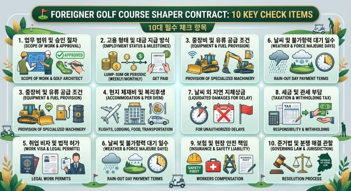 외국인 골프코스 조형가(Shaper) 계약 시 10대 필수 체크 항목