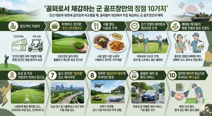전국의 군 골프장(체력단련장) 주요 리스트와 군 골프장만의 장점 10가지
