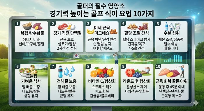 골프 식이 요법 10가지- 경기력 높이는 골퍼들의 필수 영양소