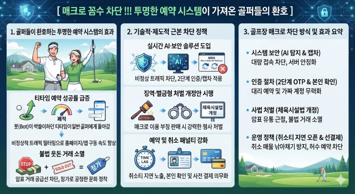 매크로 꼼수 차단 !!! 투명한 예약 시스템이 가져온 골퍼들의 환호