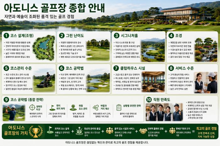 아도니스 골프장의 코스 설계, 조형, 조경, 클럽하우스 특징 10가지 - 본지 추천 꼭 가보아야 할 골프장 (6)