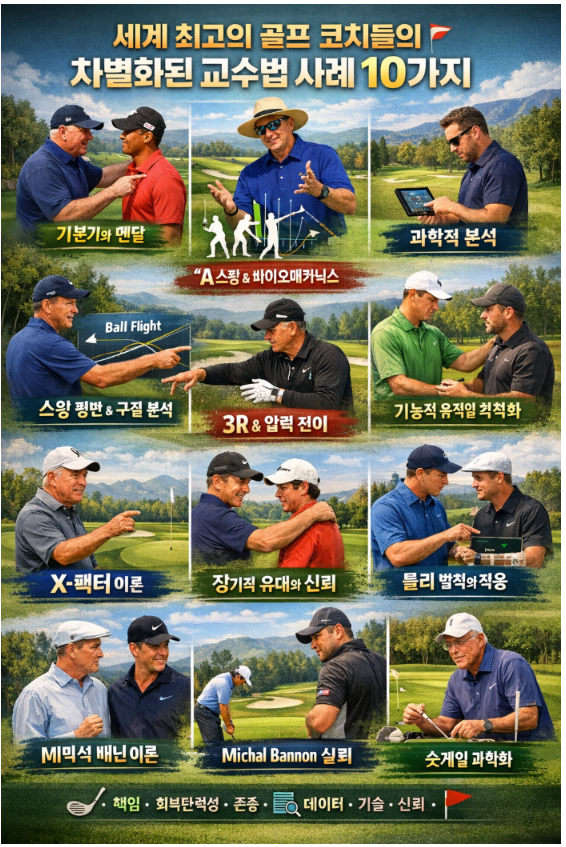 세계 최고의 골프 코치들의 차별화된 교수법 사례 10가지