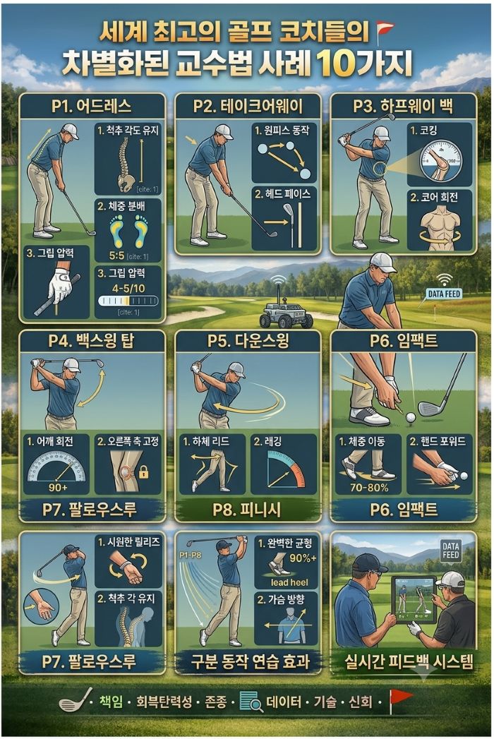 골프 스윙의 8단계와 단계별 스윙 노하우