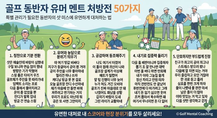 특별 관리(?)가 필요한 골프 동반자..., 자연스럽게 넘기는 유머 멘트 처방 50가지 