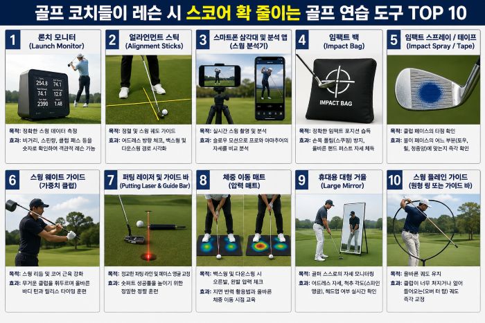 골프 코치들이 레슨 시 스코어 확 줄이는 골프 연습 도구 정체는?...