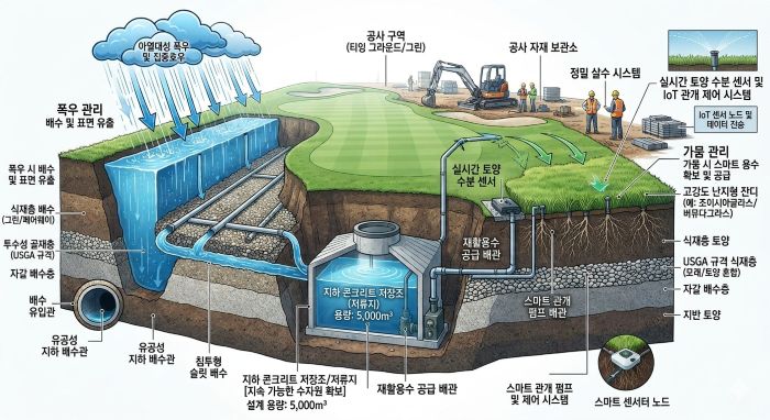 극한 기후 변화시대, 폭우과 가뭄을 견디는 골프장 시공