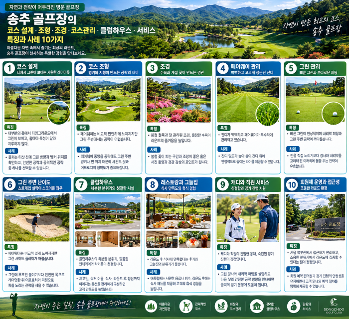송추 골프장의 코스 설계·조형·조경·코스관리·클럽하우스·서비스 특징과 사례 10가지- 본지 추천 꼭 가보아야 할 골프장(8)